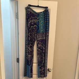 Chico's Vibrant Purple and Blue Wide Leg Pants- Size 3
